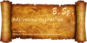 Bánszky Szilárd névjegykártya