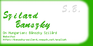 szilard banszky business card
