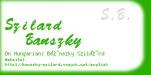 szilard banszky business card